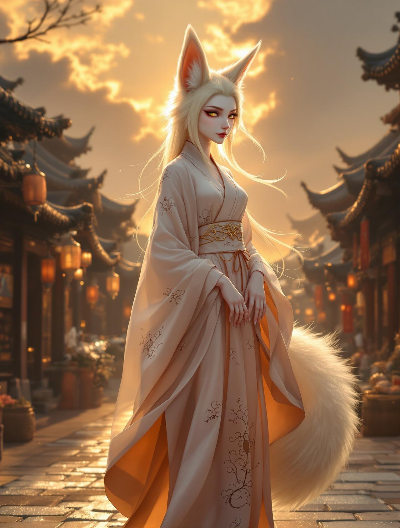 红果短剧 - 狐仙人间行，东方奇幻，修炼千年的白狐化作人形来到人间，在凡尘俗世中体验人间百态，啼笑皆非中感悟真情可贵。